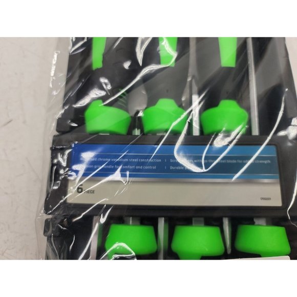 Screwdriver Set Neon Green Straight Phillips Slot Hammer Tip Brand New - Picture 3 of 10